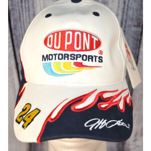 Chase Strapback Cap Hat NASCAR Hendrick Du Pont Motorsports #24 White OSFA *NEW